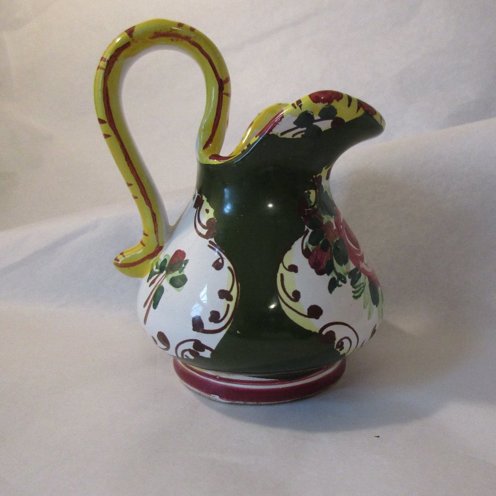 Small Italian Design Ceramic Floral Pitcher Creamer